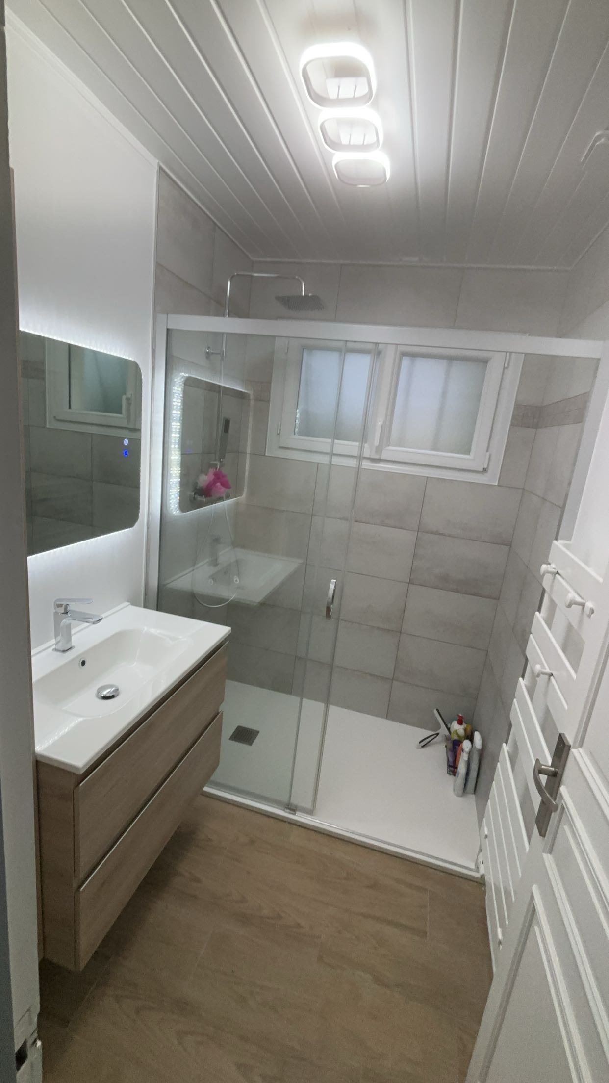 Rénovation Salle de Bain Murs-Érigné - Douche - Meuble Vasque