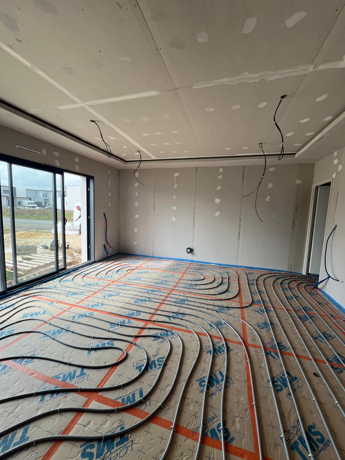 Plancher chauffant - Pose d'un plancher chauffant maison neuve